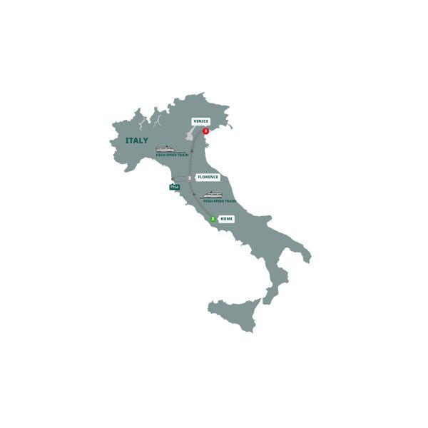 Contrasts of Italy route map