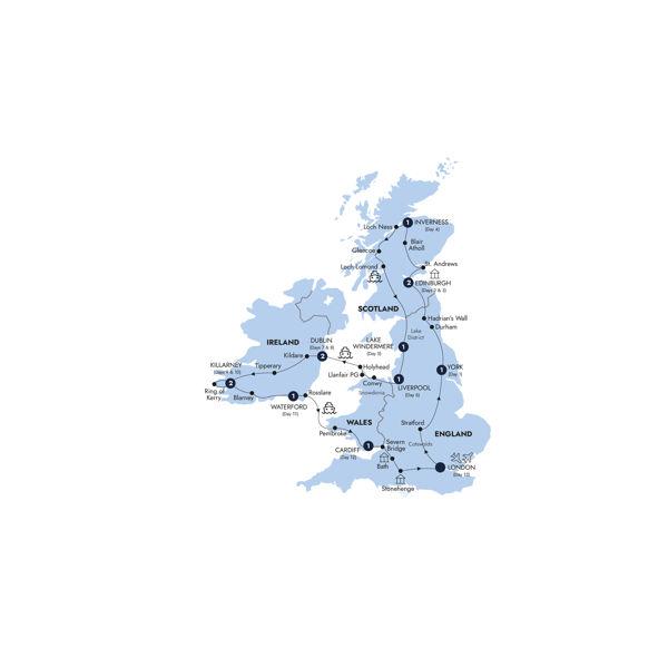 Britain & Ireland Explorer - Classic Group route map