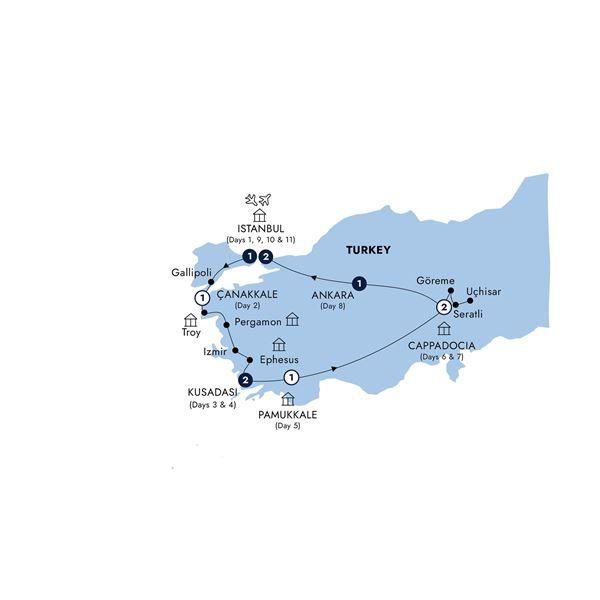 Wonders of Turkey - Classic Group, Winter route map