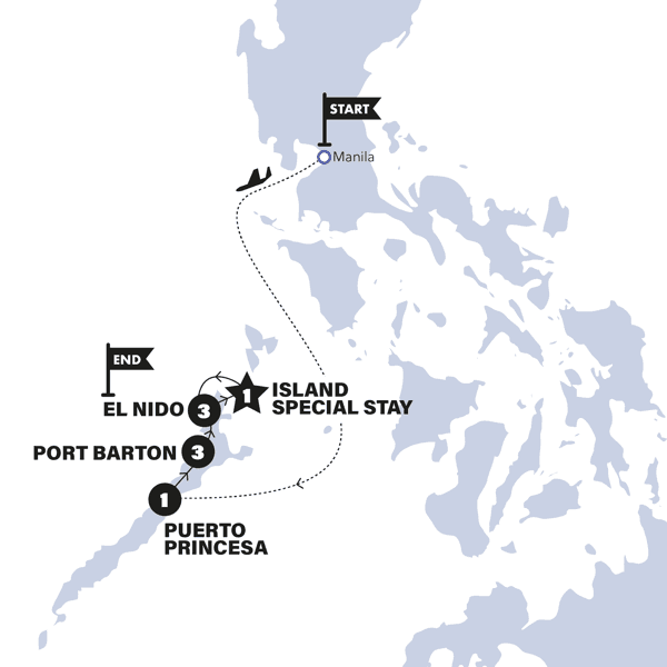 Philippines Island Hopping West route map