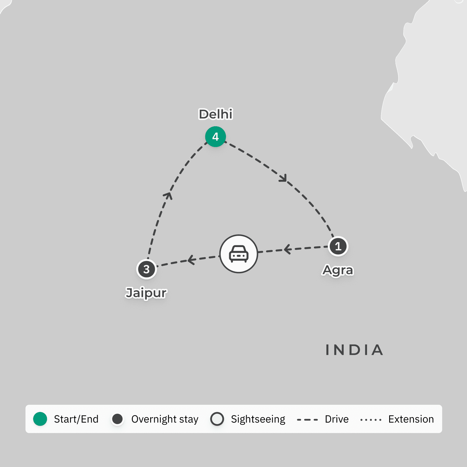 Signature Series: India Exclusive Foodie Tour with Matt Preston & Gary Mehigan, Luxury Oberoi Stays + Singapore Airlines Flights  route map