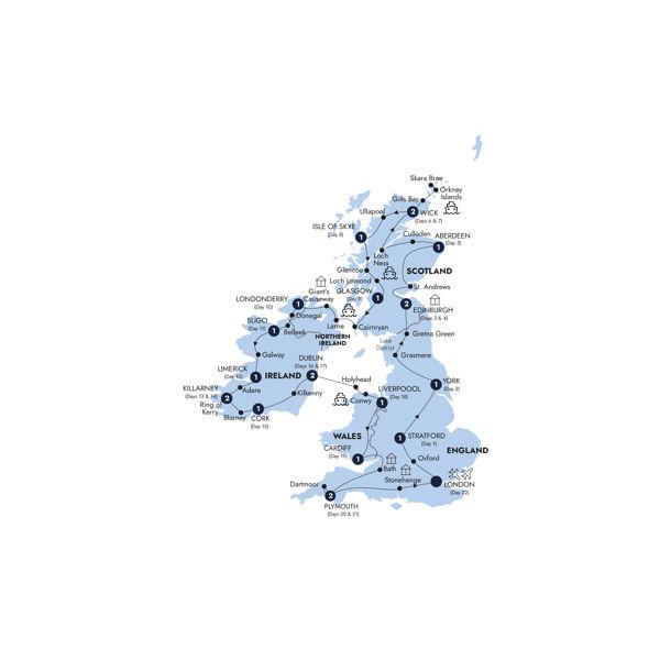 Britain & Ireland Discovery - Classic Group route map