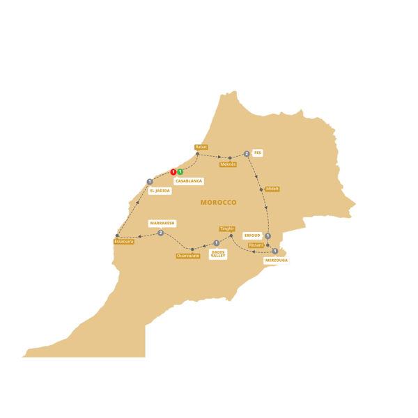Best of Morocco route map
