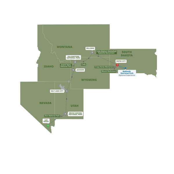 Western Frontiers End Rapid City route map