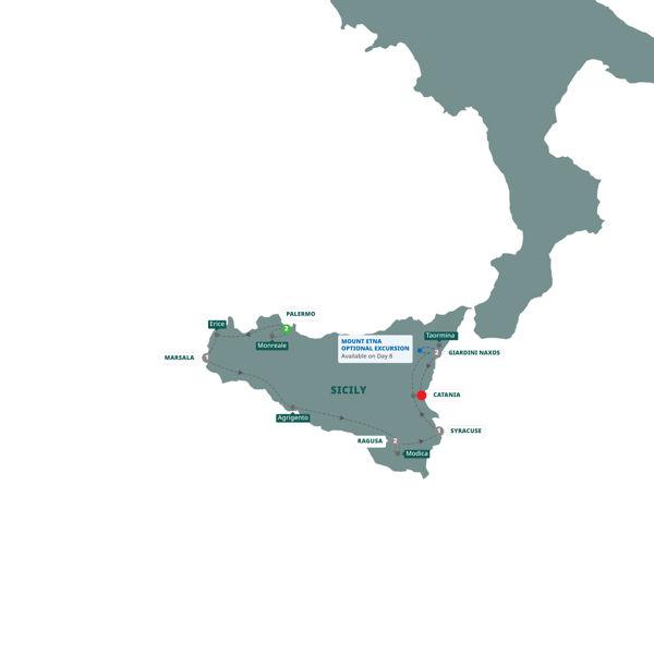 Colors of Sicily route map