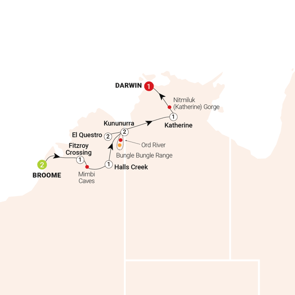 Wonders of the Kimberley route map