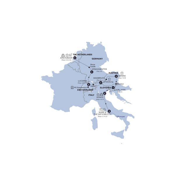 Splendid Europe - End Amsterdam, Classic Group route map