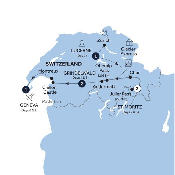 Magical Switzerland route map