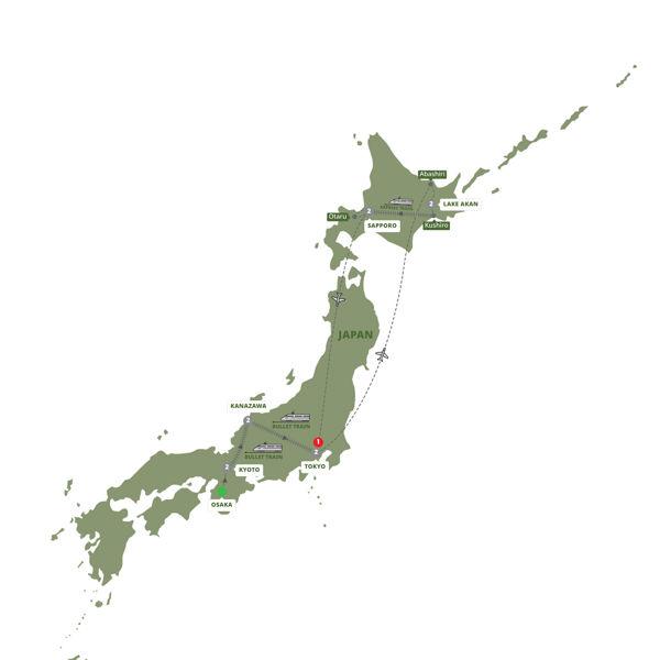 Japan Winter Adventure route map
