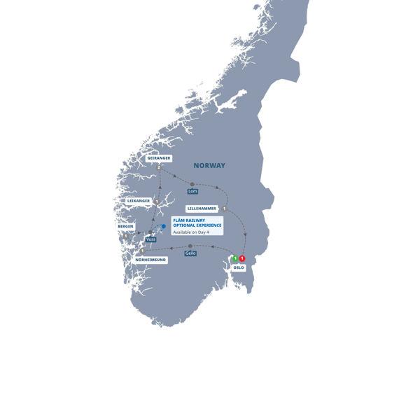 Best of Norway route map