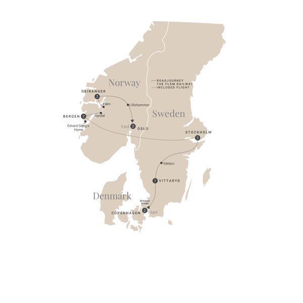 Timeless Scandinavia route map