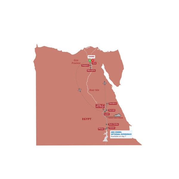 Wonders of Ancient Egypt route map