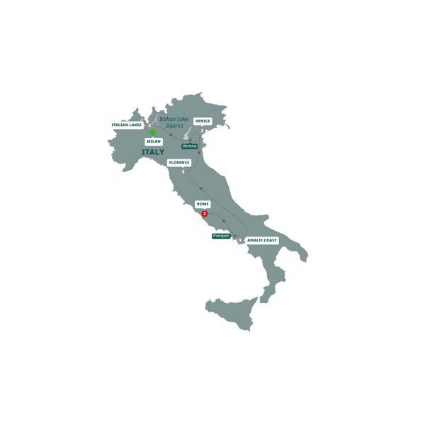 Italian Glory route map