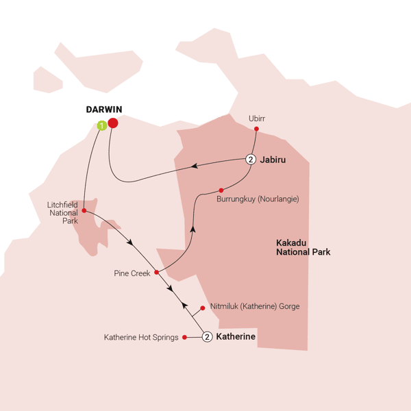 Top End Highlights route map