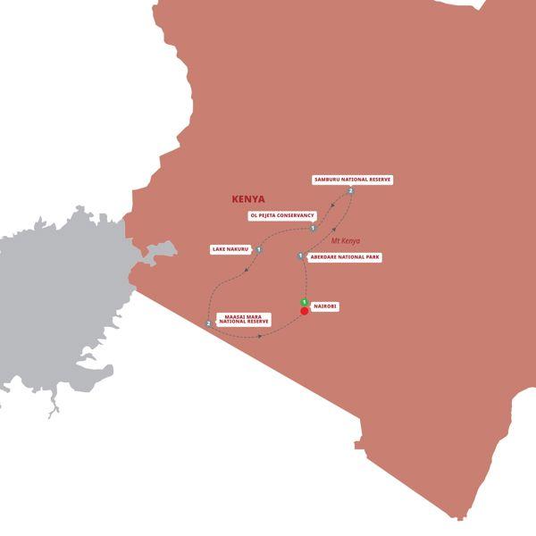 Wonders of Kenya route map