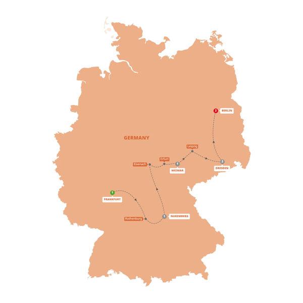 German Christmas Markets route map