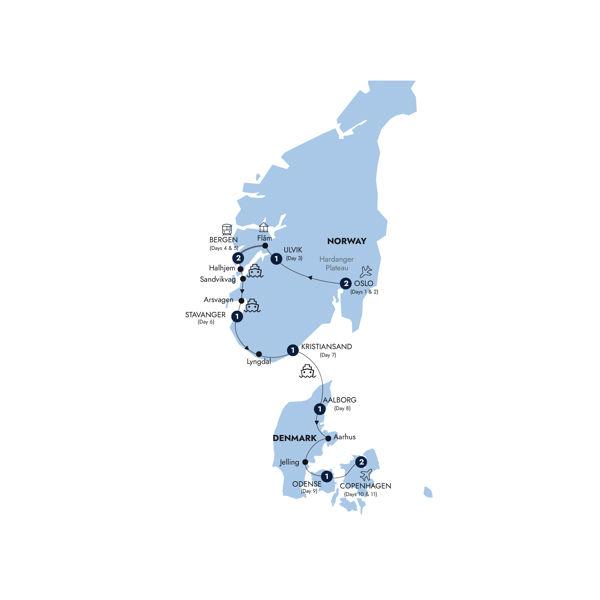 Country Roads of Scandinavia route map