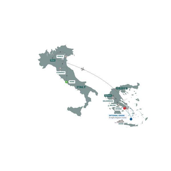 Best of Italy and Greece route map