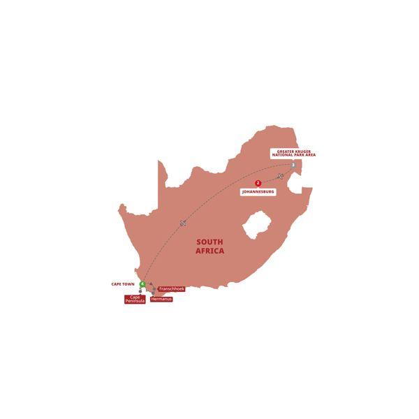 Essence of South Africa route map