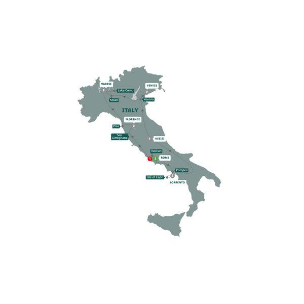 Best of Italy route map