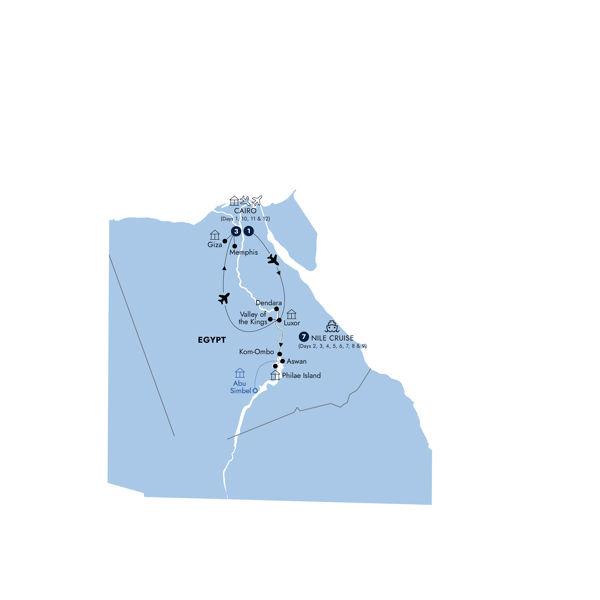Splendors of Egypt, a Women-Only Tour route map
