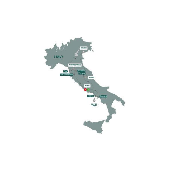 Italy Bellissimo route map