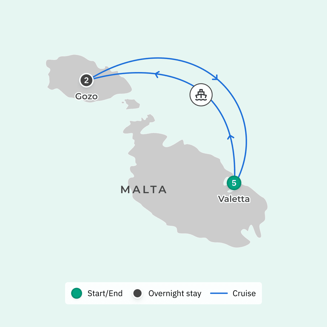 Signature Series: Exclusive 8-Day Gourmet Malta Tour with Celebrity Chef Shane Delia  route map