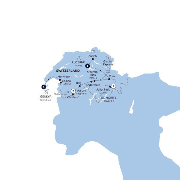 Magical Switzerland route map