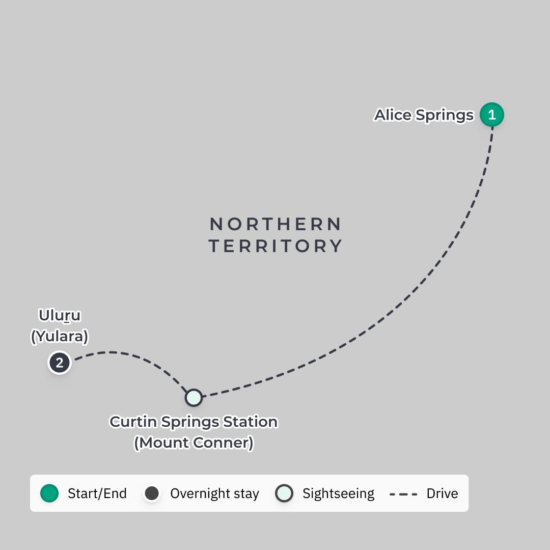 Signature Series: Australia's Iconic Red Centre Tour with Celebrity Chef Miguel Maestre, Sails in the Desert & Field of Light route map