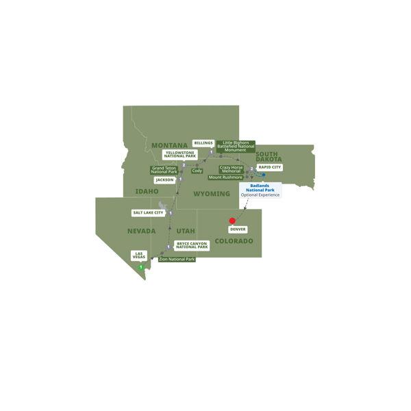 Western Frontiers End Denver route map
