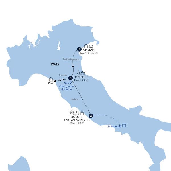 Easy Pace Italy - Classic Group, Winter route map