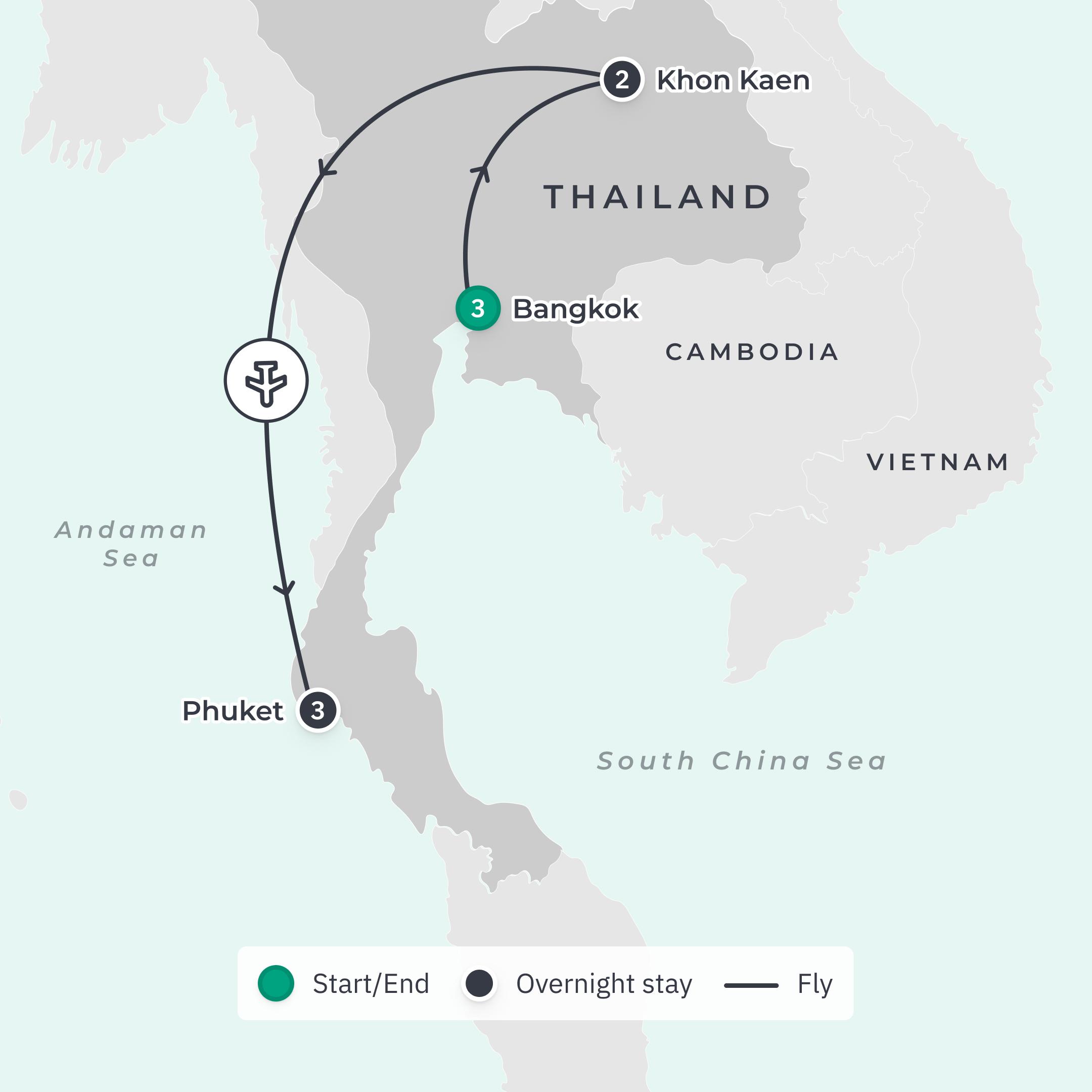 Signature Series: Thailand Exclusive Foodie Tour with Diana Chan & Khanh Ong  route map