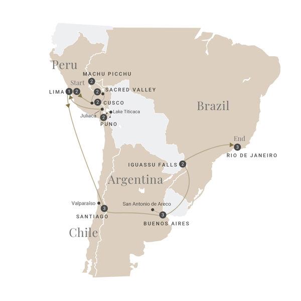 Grand South America route map