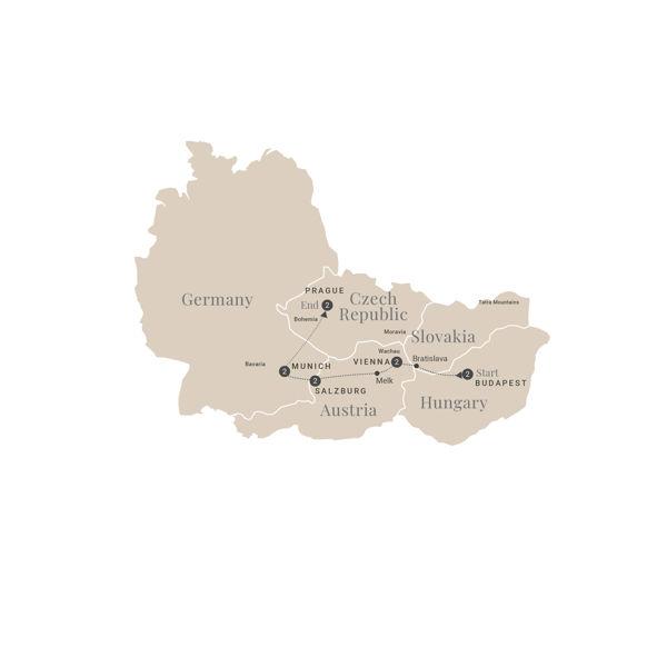 Harmony of Central Europe route map