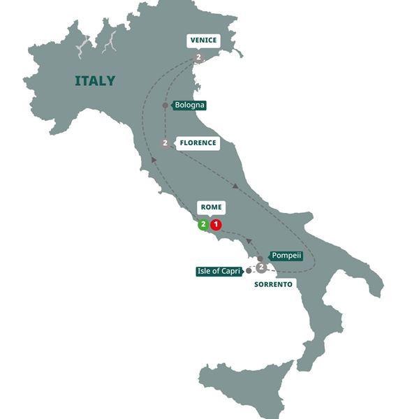 Real Italy route map