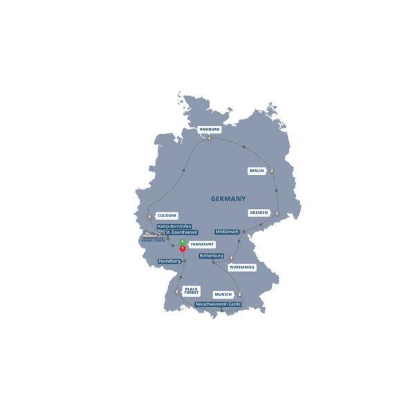 Best of Germany route map