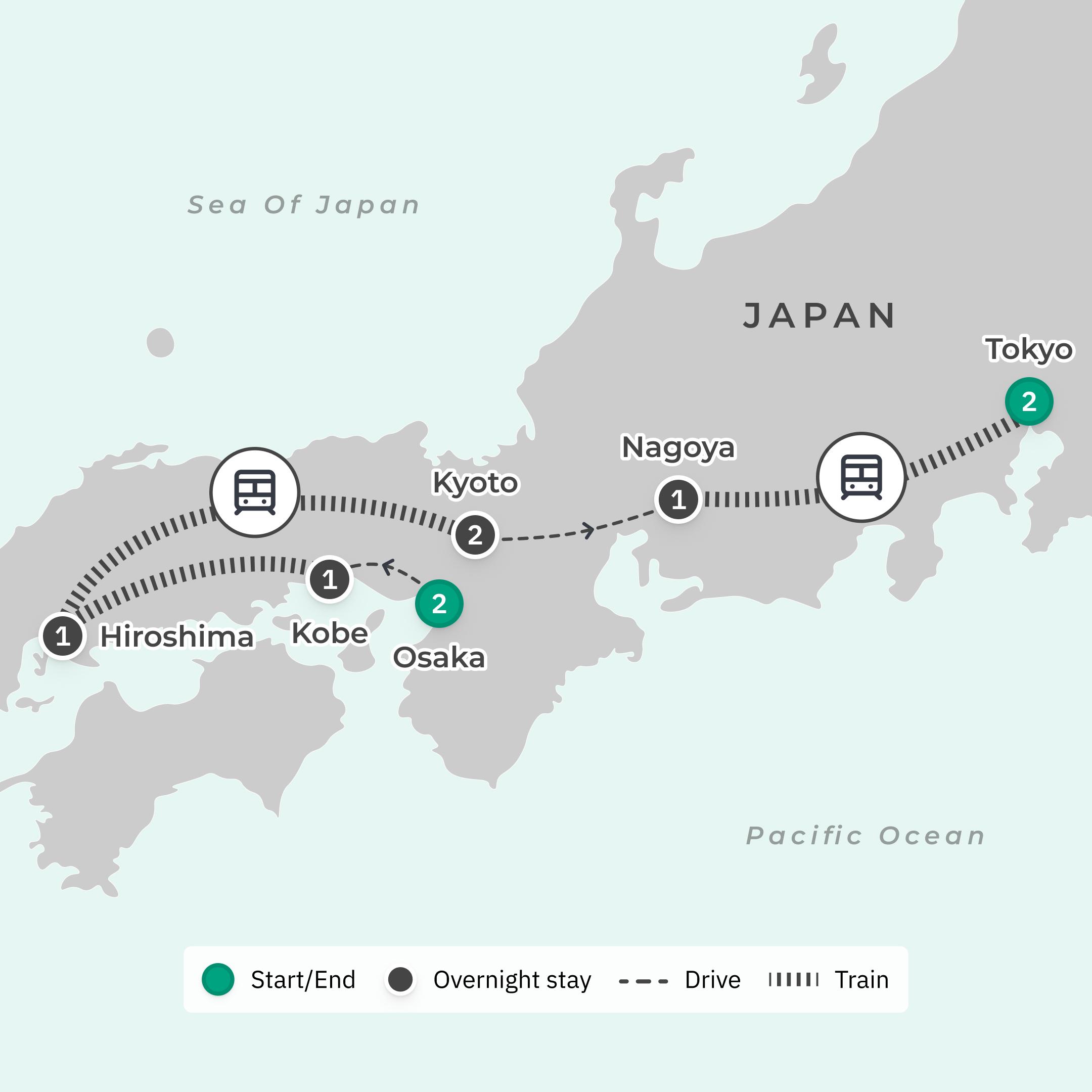 Insider Series: 10-Day Japan Foodie Tour Co-Curated by Gary Mehigan route map