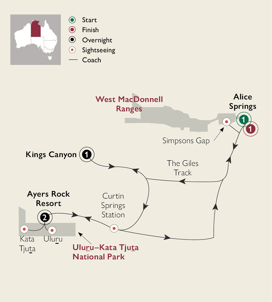 Outback Contrasts route map