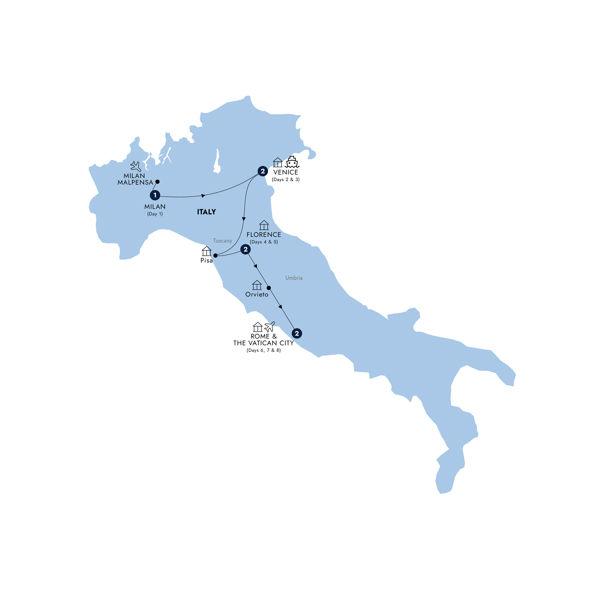 Italian Intermezzo - Classic Group, Summer route map