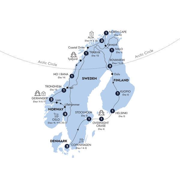Grand Scandinavia - Classic Group route map
