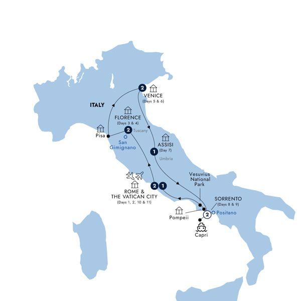 Best of Italy - Classic Group, Winter route map