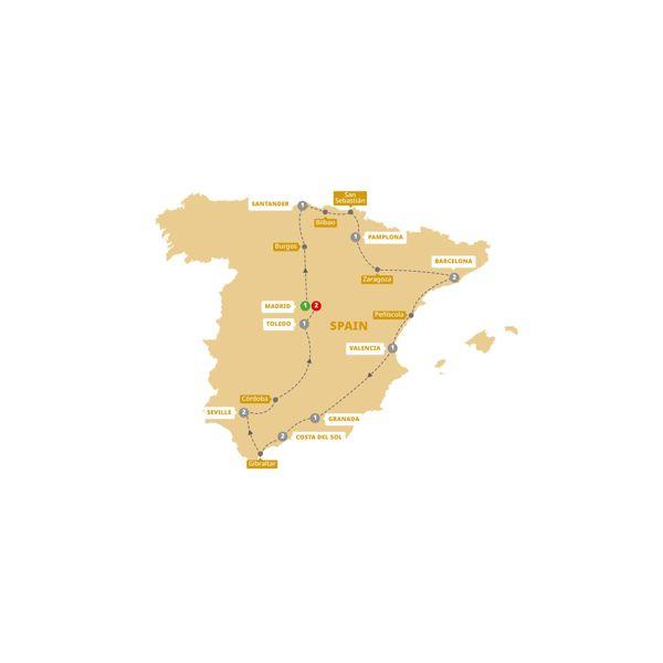 Best of Spain route map