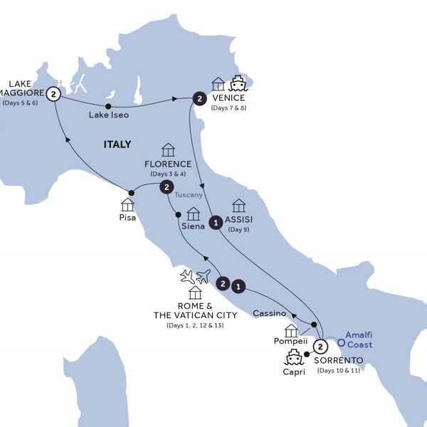 Italian Escapade - Classic Group route map
