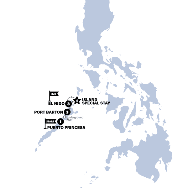 Philippines Island Hopping West route map