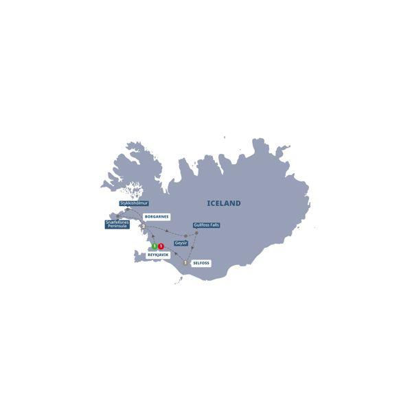 Iceland Highlights route map