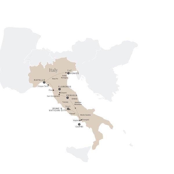 Ultimate Italy route map