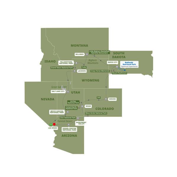 Scenic Parks Explorer route map