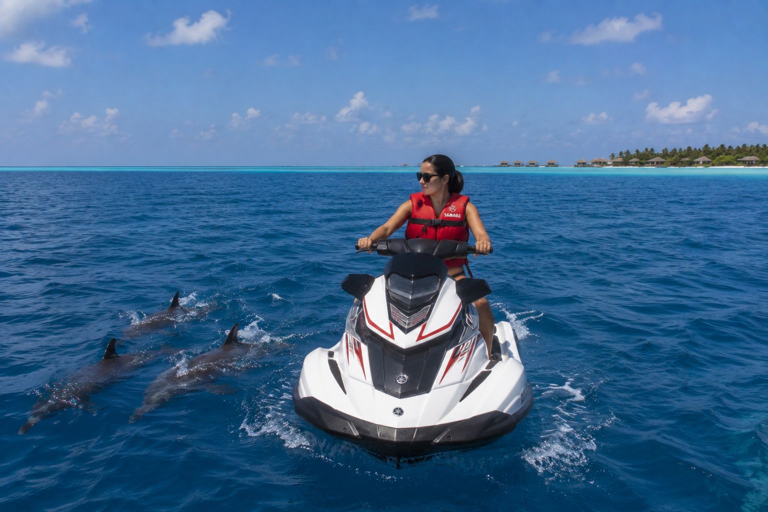 One-Hour Guided Jet Ski Dolphin Encounter from Ifuru Island in the Maldives 4