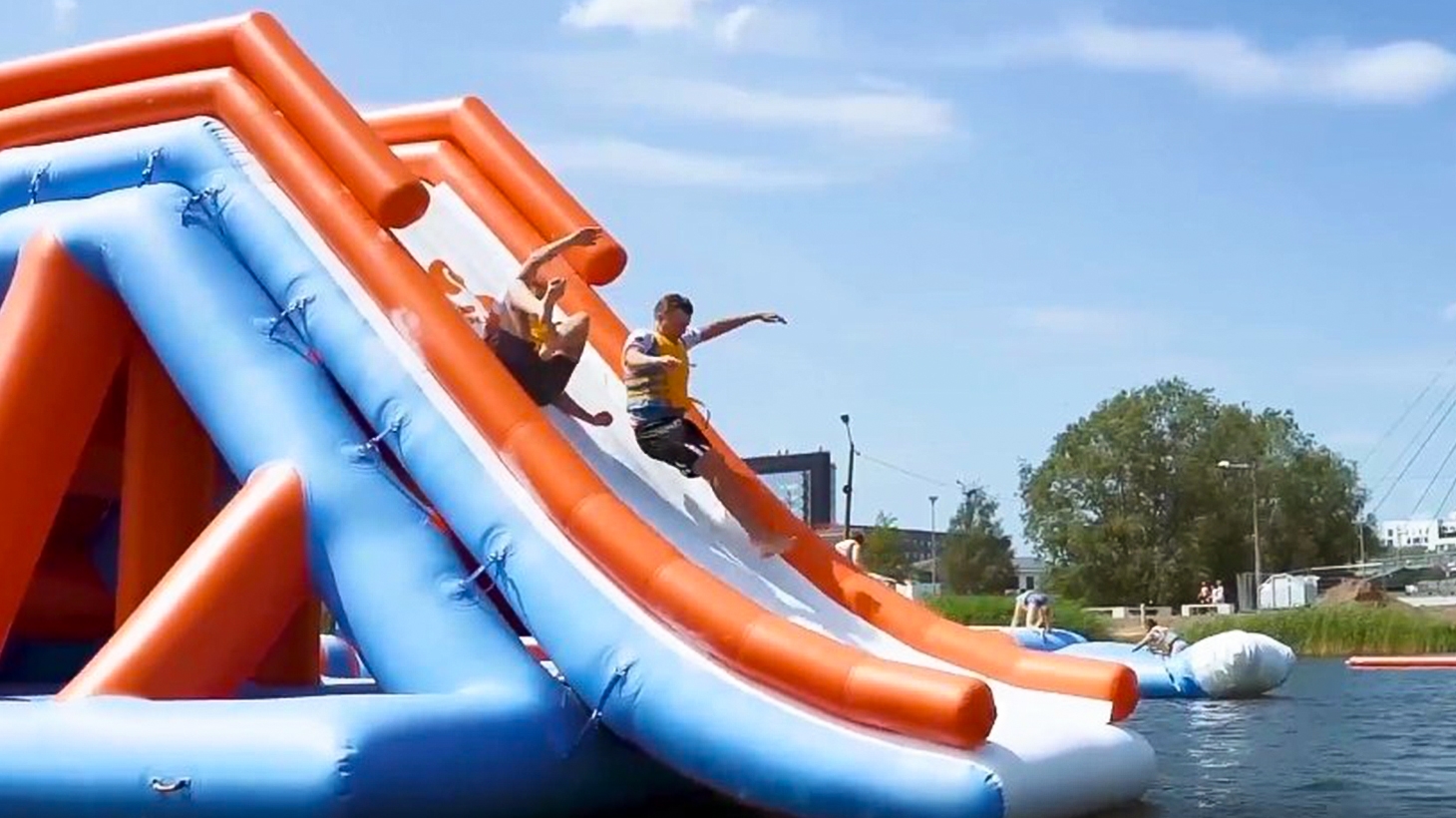 inflatable slide for lake