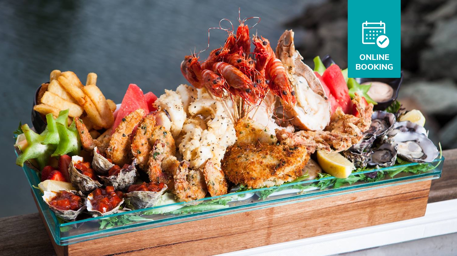 Scarborough Waterfront Dining with Seafood Platter & Drinks from